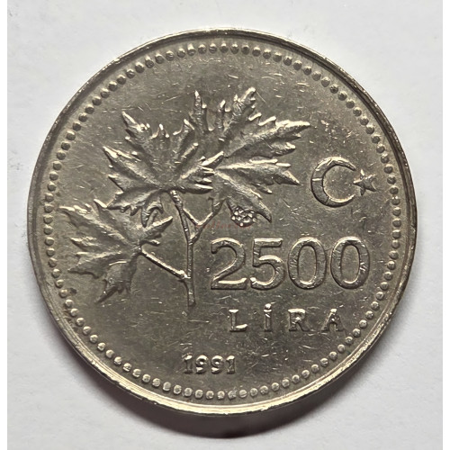 Turecko 2500 lir, 1991