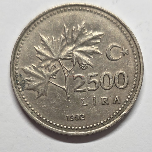 Turecko 2500 lir, 1992