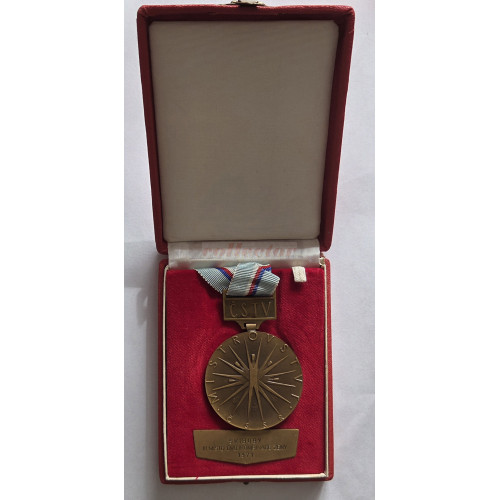 Medaile Mistrovství ČSSR ČSTV Skiboby III. místo dvojkombinace ženy 1971