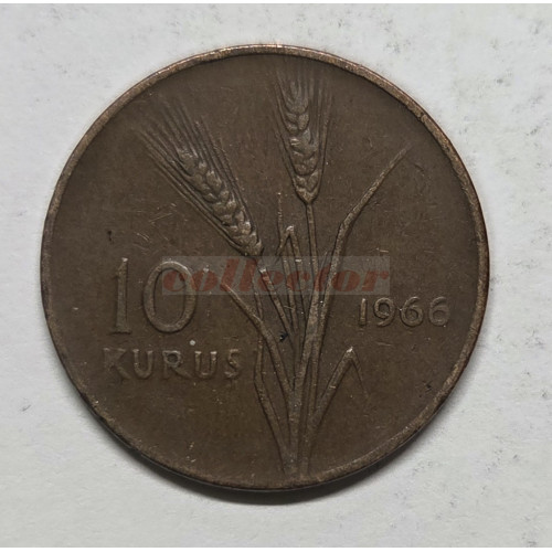 Turecko 10 kuruşů, 1966