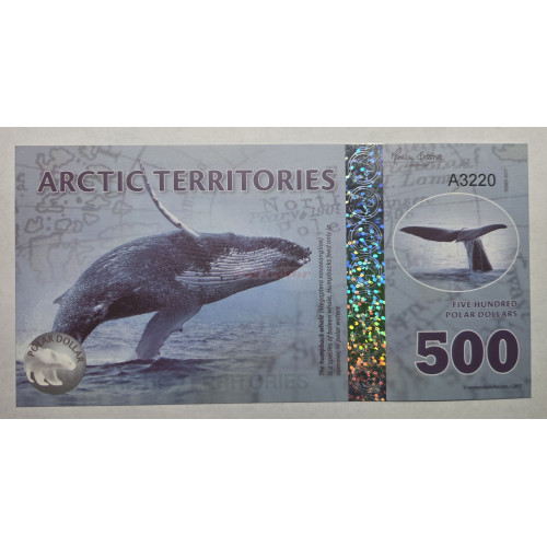 Bankovka Fantasy - 500 Polar Dollars Humpback whale (2017)