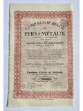 Akcie Belgie - Compagnie Belge de Fers & Metaux 1921 - 500 Francs